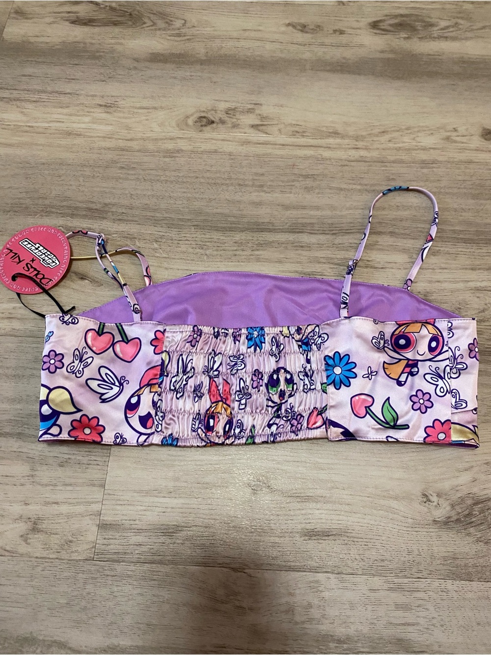 Dolls Kill x The Powerpuff girls Little Angels Satin Crop Top- NWT - Picture 4 of 11